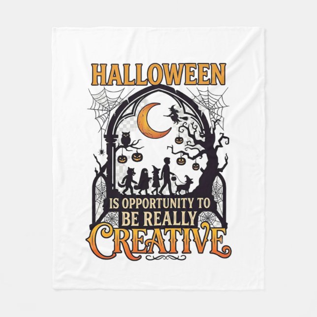 Couverture Polaire Silhouette Créatif Enfants Halloween Croissant De  (Devant)