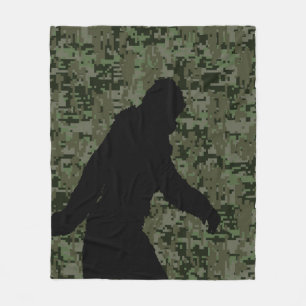 Couverture Polaire Silhouette de Bigfoot sur le camouflage de