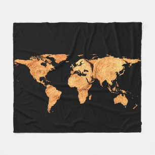 Couverture Polaire Silhouette de carte du monde - balles de foin