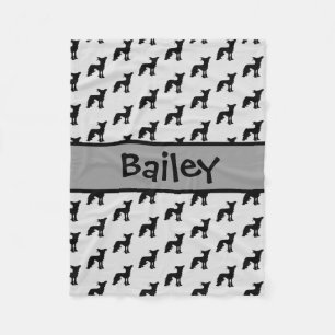 Couverture Polaire Silhouette de Chien Chasse Chinois Personnalisé