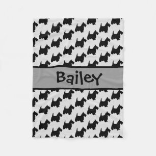 Couverture Polaire Silhouette de chien de Terrier écossais personnali