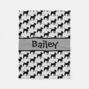 Couverture Polaire Silhouette de chien de Terrier sur mesure