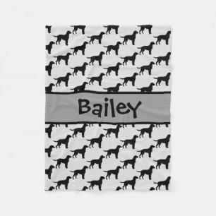 Couverture Polaire Silhouette de chien de trieur Labrador personnalis