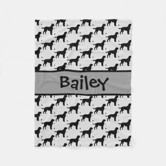 Couverture Polaire Silhouette de chien de trieur Labrador personnalis