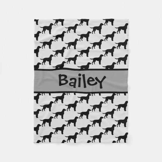 Couverture Polaire Silhouette de chien de trieur Labrador personnalis (Devant)