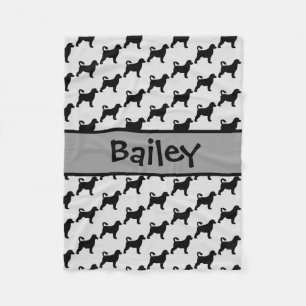 Couverture Polaire Silhouette de chien d'eau portugais personnalisé