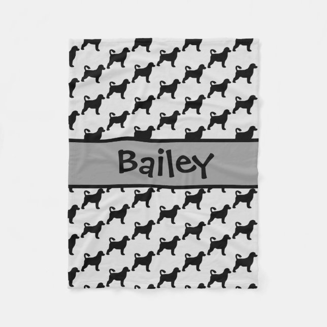 Couverture Polaire Silhouette de chien d'eau portugais personnalisé (Devant)