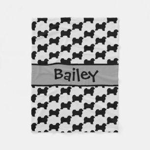 Couverture Polaire Silhouette de chien Havanais sur mesure