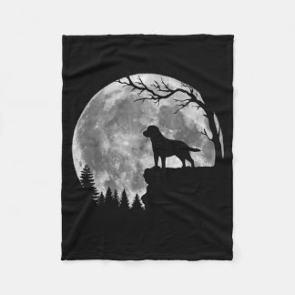 Couverture Polaire Silhouette de chien Labrador Retriever Lune Hallow
