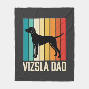 Couverture Polaire Silhouette de chien papa Vizsla rétro