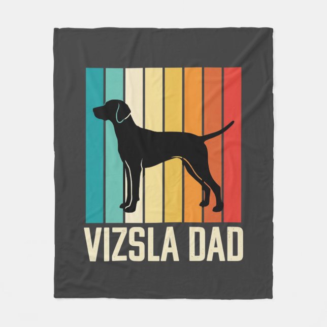 Couverture Polaire Silhouette de chien papa Vizsla rétro (Devant)