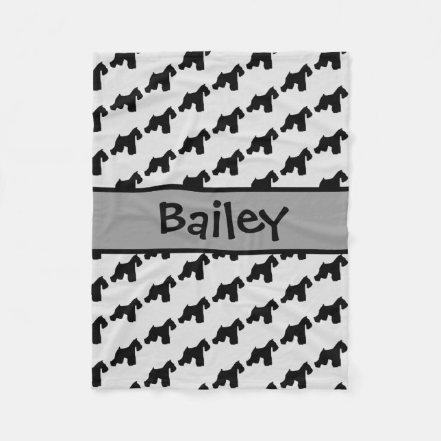 Couverture Polaire Silhouette de chien Schnauzer Schnauzer sur mesure (Devant)