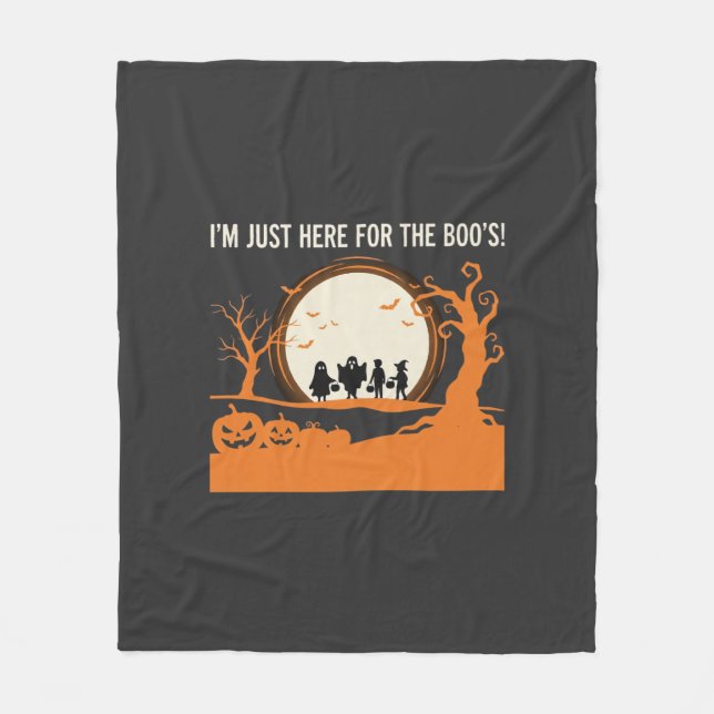 Couverture Polaire Silhouette de fantôme de Halloween Boo (Devant)