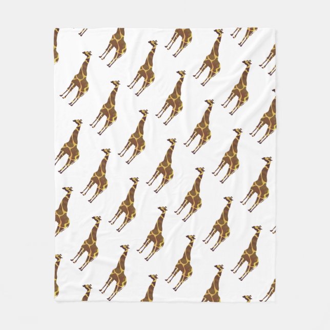 Couverture Polaire Silhouette de girafe marron et jaune (Devant)