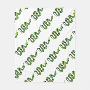 Couverture Polaire Silhouette d'impression en noir et vert serpent