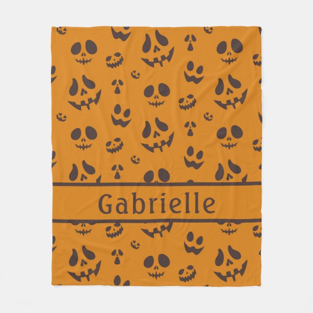 Couverture Polaire Silhouette du crâne - Motif Brown (Devant)