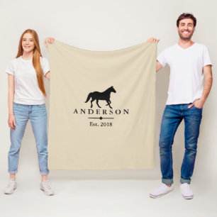Couverture Polaire Silhouette et Taupe noirs de cheval personnalis
