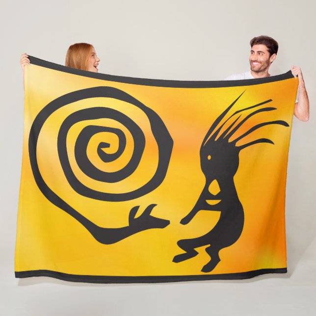 Couverture Polaire Silhouette Kokopelli (En situation)