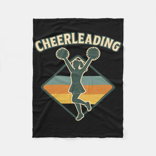 Couverture Polaire Silhouette Rétro Vintage de Cheerleading  (Devant)