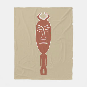 Couverture Polaire Silhouette tribale africaine abstraite moderne