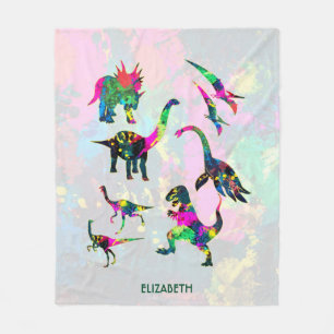 Couverture Polaire Silhouettes colorées abstraites psychédéliques 