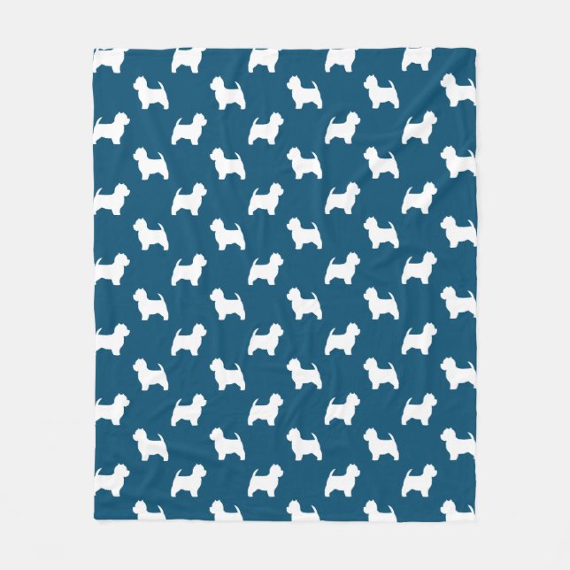 Couverture Polaire Silhouettes de Westig Dog blanc de West Highland (Devant)