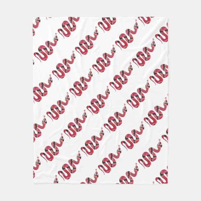 Couverture Polaire Silhouettes noires et rouges du serpent (Devant)