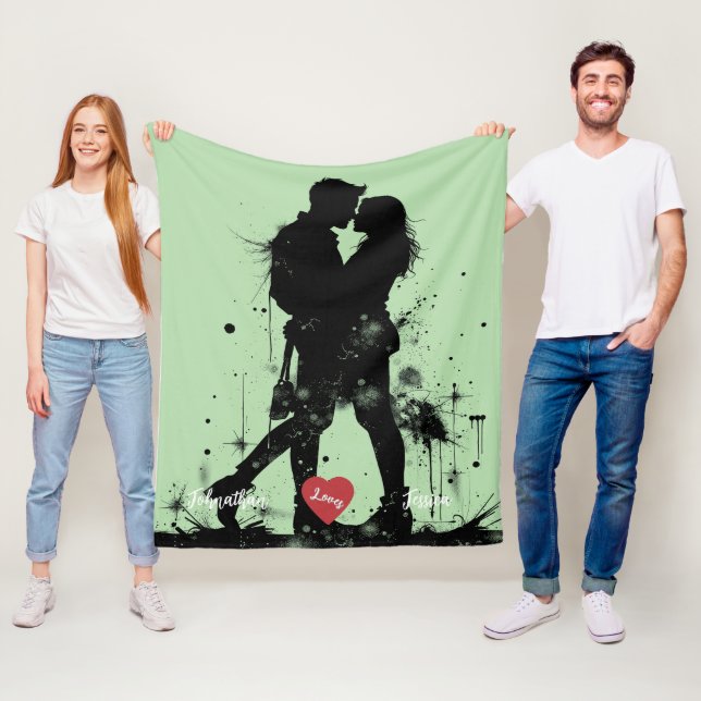 Couverture Polaire Silhoutte couple Embracing (En situation)