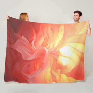 Couverture Polaire Silken Fluid Vector Coral in Pink and Ivory