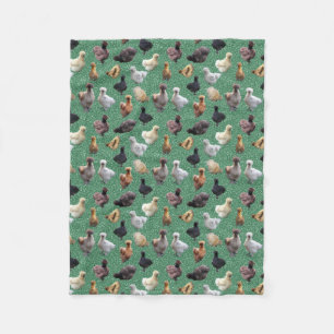 Couverture Polaire Silkie Bantam Poulets Faux Vert Parties scintillan