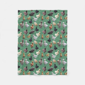 Couverture Polaire Silkie Bantam Poulets Faux Vert Parties scintillan