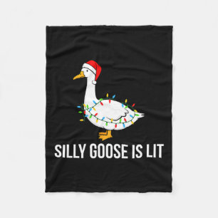 Couverture Polaire Silly Goose is Lit Funky Christmas Lights Père Noë