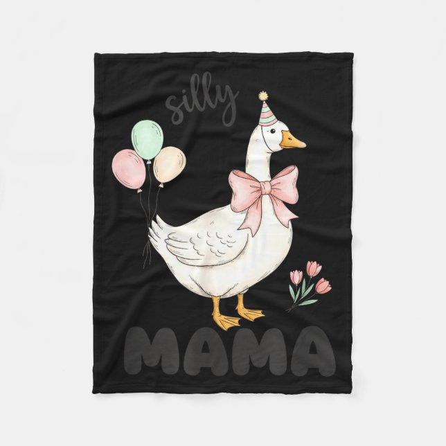Couverture Polaire Silly Mama Goose Mom Birthday Party Family Matchin (Devant)