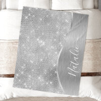 Silver Glitter Glam Bling Personalized