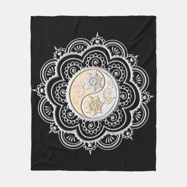 Couverture Polaire Silver & Gold Mandala (Devant)