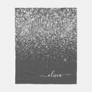 Couverture Polaire Silver Grey Girl Parties scintillant étincelante N