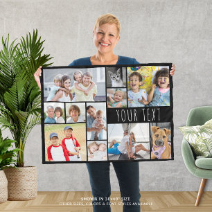 Couverture Polaire Simple 11 Photo Collage personnalisé Votre couleur