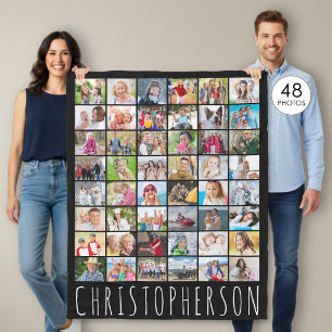 Couverture Polaire Simple 48 Photo Collage de votre couleur personnal