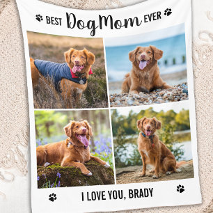 Couverture Polaire Simple collage photo personnalisé MAMAN CHIEN Phot