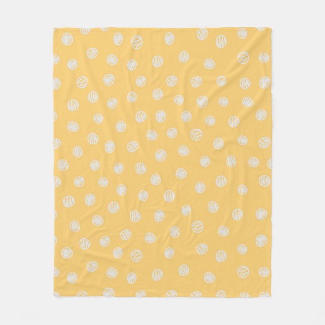 Couverture Polaire Simple Cute Orange & Pokadot Blanc (Devant)