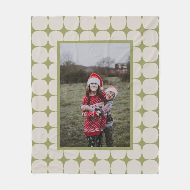 Couverture Polaire Simple Mi-Siècle moderne Sage Vert Photo (Devant)