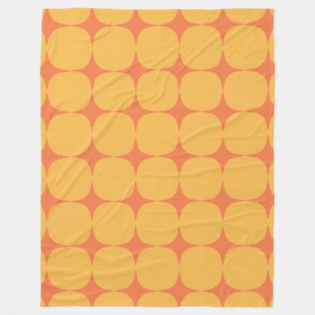 Couverture Polaire Simple Mid-Century moderne Jaune Orange Motif (Devant)