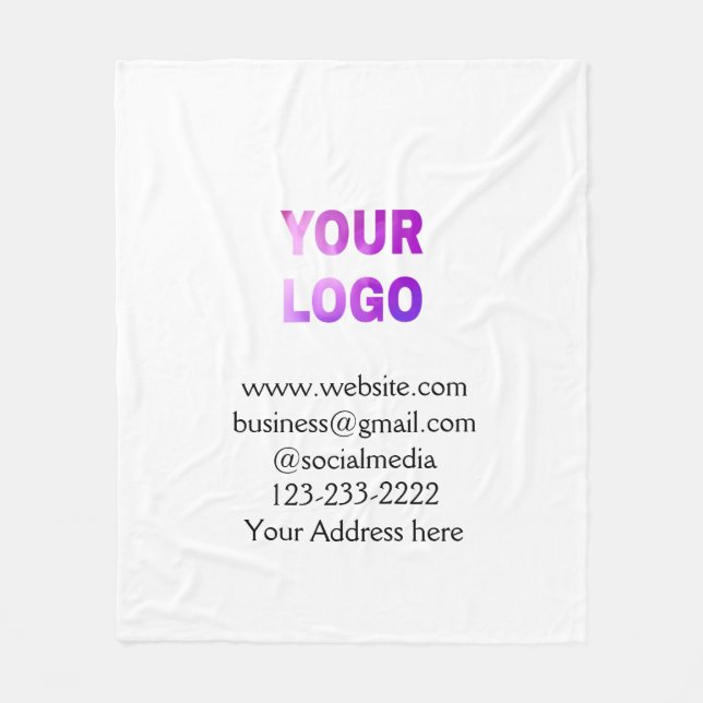 Couverture Polaire simple minimal add your logo/design here text  pos (Devant)