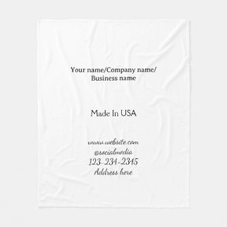 Couverture Polaire simple minimal ajoutez votre logo/design ici entre