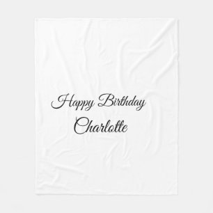 Couverture Polaire SIMPLE MINIMAL.CUTIE AJOUTER NOM BÉBÉ joyeux anniv