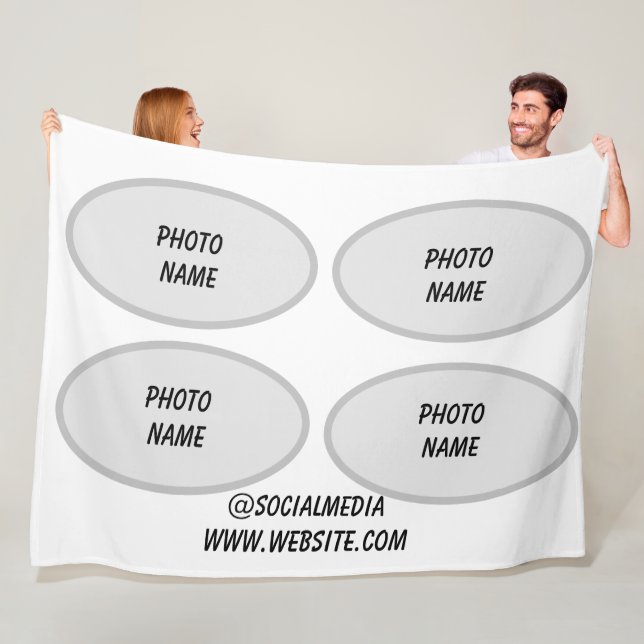 Couverture Polaire simple minimum ajouter votre texte nom monogramme  (En situation)