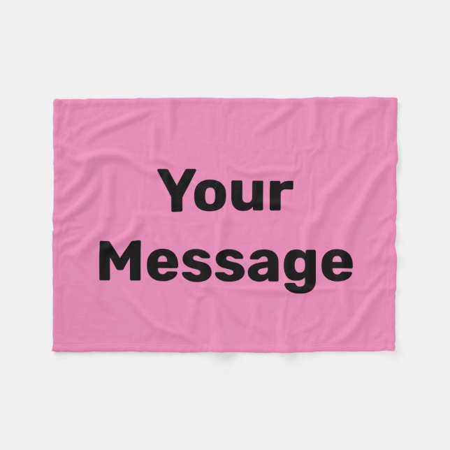 Couverture Polaire Simple Modèle de message rose et noir (Devant (Horizontal))