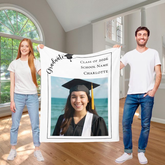 Couverture Polaire Simple modern photo Graduate (Créateur téléchargé)