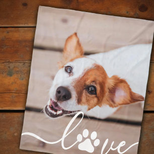 Couverture Polaire Simple Moderne Jouer Paw Élégant Chic Pet Photo