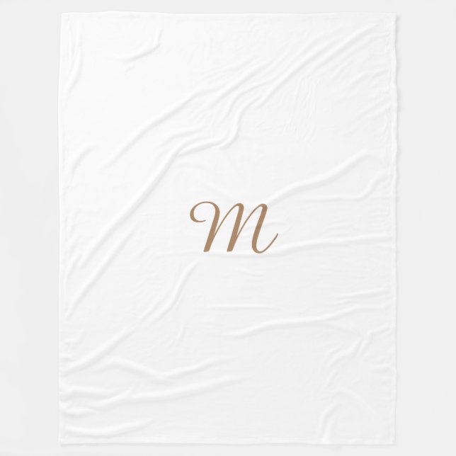 COUVERTURE POLAIRE SIMPLE MODERNE MODERNE MONOGRAM ÉLÉGANT CHIC STYLE (Devant)